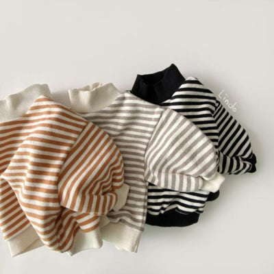 Sudadera Suelta a Rayas con Cuello Alto - Image 4
