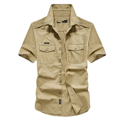 Camisa de Algodón Puro para Hombre - Manga Tres Cuartos Casual Outdoor - Image 12