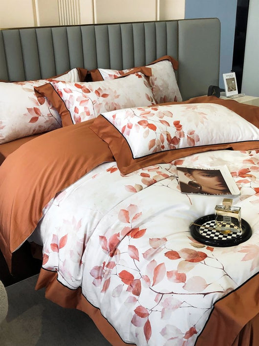 Juego de Cama de Algodón Premium Estilo Campestre con Flores Digitales - Image 23