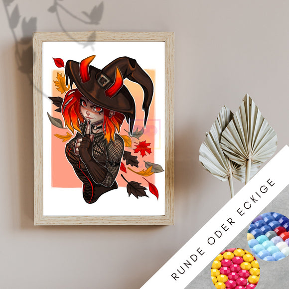 Cuadro Decorativo de Bruja Halloween