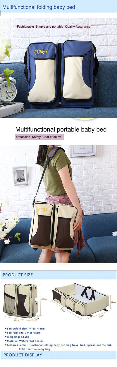 Cuna Portátil Multifunción para Bebé - Bolso Mami Convertible - Image 15