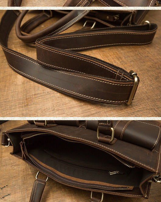 Maletín de Cuero Vintage Hecho a Mano para Hombre - Image 14