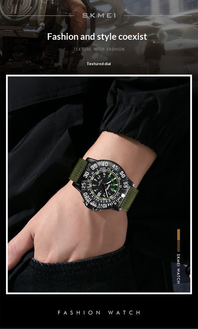Reloj de Cuarzo Luminoso para Hombre con Calendario y Correa de Nylon - Image 15
