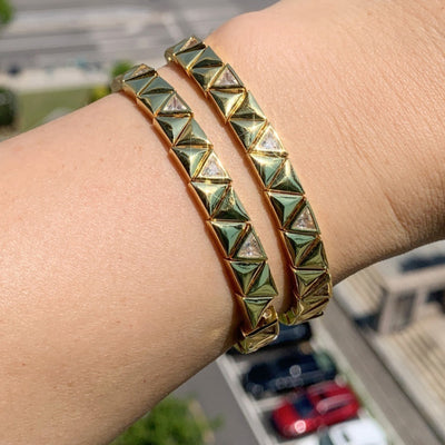 Pulsera Elástica de Zircón Triangular Brillante para Mujer - Image 11