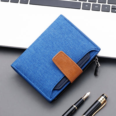 Cartera Corta para Hombre con Botón, Tela Oxford y Gran Capacidad - Image 4