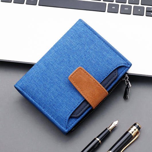 Cartera Corta para Hombre con Botón, Tela Oxford y Gran Capacidad - Image 4