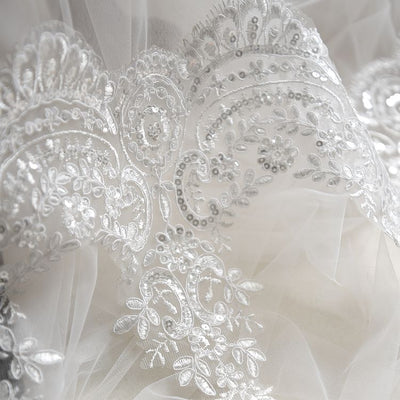 Accesorios de Encaje Secuencia Bordado para Boda con Efecto Pestañas - Image 38