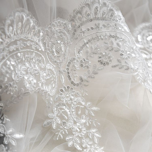 Accesorios de Encaje Secuencia Bordado para Boda con Efecto Pestañas - Image 38