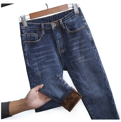 Jeans Térmicos Ajustados de Cintura Alta para Otoño e Invierno - Image 7