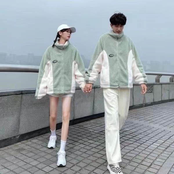 Abrigo de Polar Berber con Costuras Verde Menta para Hombre y Mujer