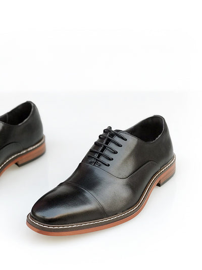 Zapatos Oxford Hombre Cuero Genuino Punta Fina Marrón Vintage Británico - Image 6