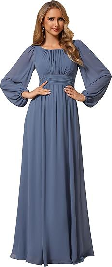 Vestido de Noche Largo en Gasa Elegante para Mujer - Image 10