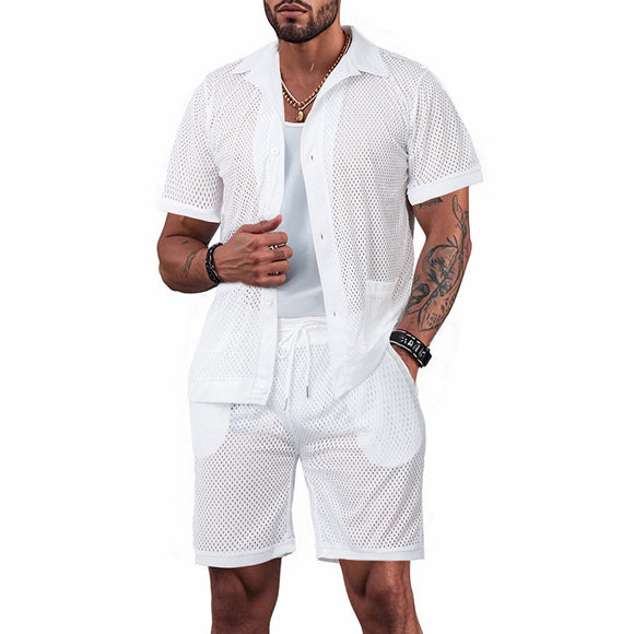 Conjunto de Playa Hawaii Transparente: Cardigan, Short y Blusa
