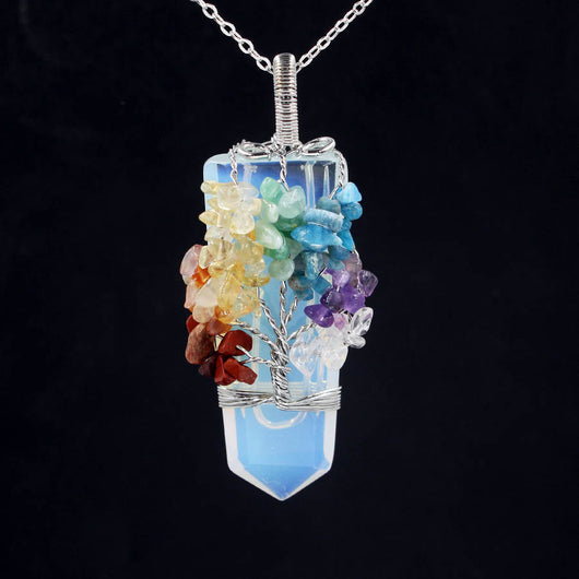 Collar con Colgante Árbol de la Vida en Cristal Hexagonal - Image 3