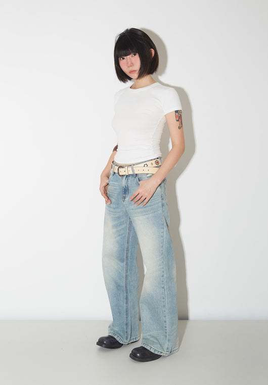 Pantalones Vaqueros de Pierna Ancha Cintura Alta para Mujer - Image 35