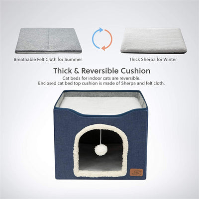 Casita Felina Plegable 2 en 1 - Taburete y Refugio para Gatos - Image 14