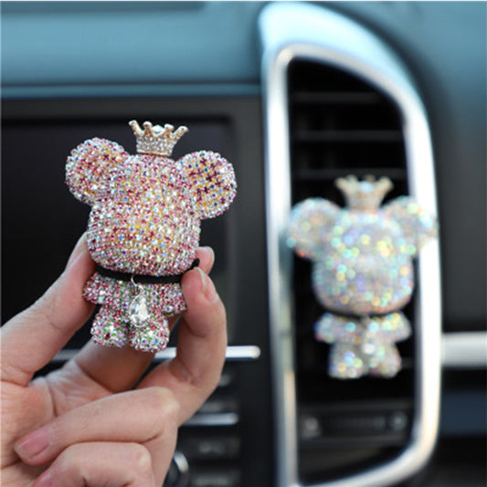 Difusor de Perfume Oso con Cristales para Salida de Aire del Auto