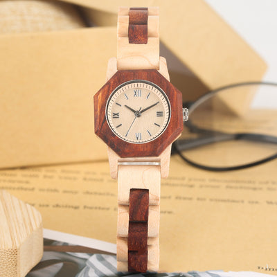 Reloj de Madera para Mujer con Bisel Octagonal y Diamantes - Image 15