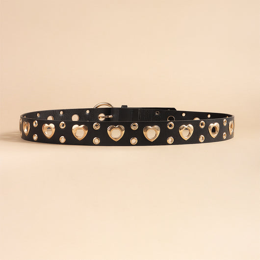 Cinturón Metal Punk para Mujer con Corazón Calado - Estilo Hip Hop Negro - Image 28