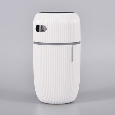 Black ribbed white noise humidifier with control buttons on top, designed to aid sleep and humidify. - Image 6