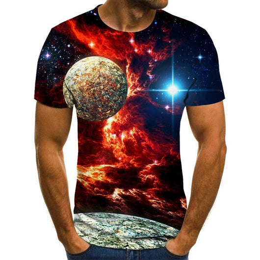 Camiseta Estampada Space 3D de Manga Corta - Image 3