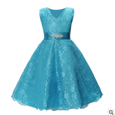Vestido de Novia Infantil con Cinturón de Diamantes - Image 6