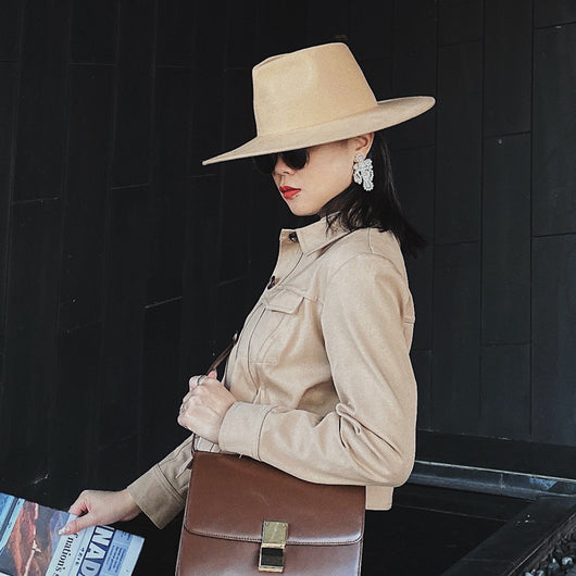 Sombrero de Ala Ancha en Lana - Estilo Clásico y Elegante - Image 4