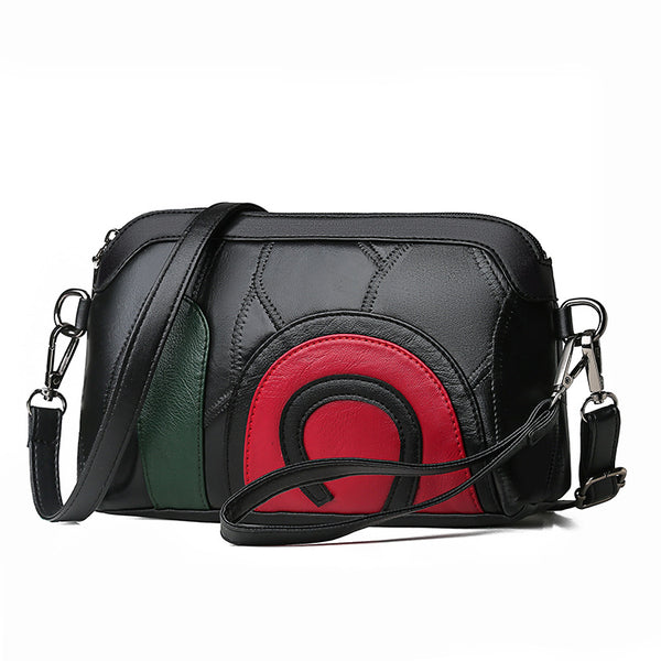 Bolso de Cuero para Mujer con Detalles en Contraste