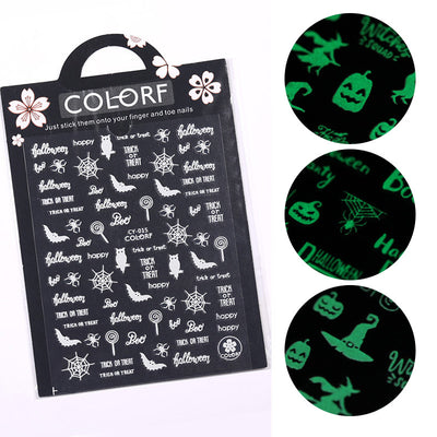 Adhesivo Luminoso para Uñas Halloween