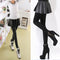 Leggings de Cuero PU con Costuras Decorativas para Mujer