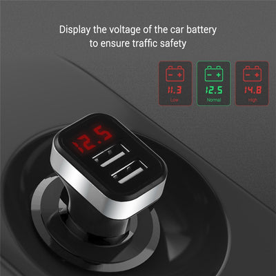 Cargador USB Inteligente para Auto con Pantalla LED - Image 3