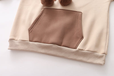 Suéter Suelto con Capucha y Bordado de Osito en Terciopelo para Mujer - Image 12
