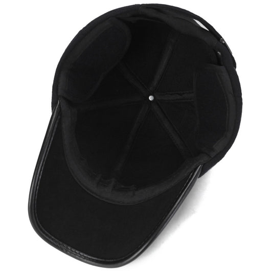 Gorra de Béisbol en Cuero PU Acolchada y Térmica para Hombre - Image 3