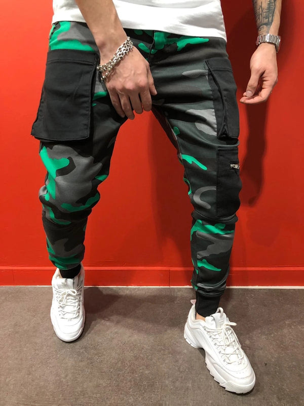 Pantalones Hip-hop con Estampado Camuflaje para Hombre