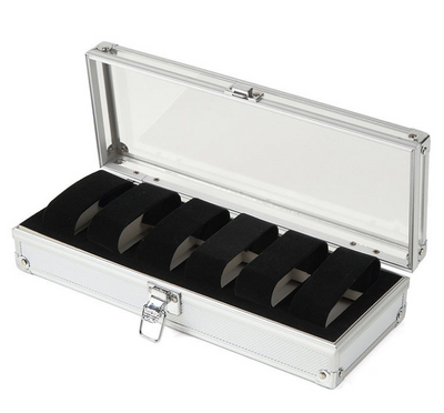 Estuche Organizador de Relojes y Joyas en Aluminio - Caja Coleccionista de 6 Compartimentos - Image 2