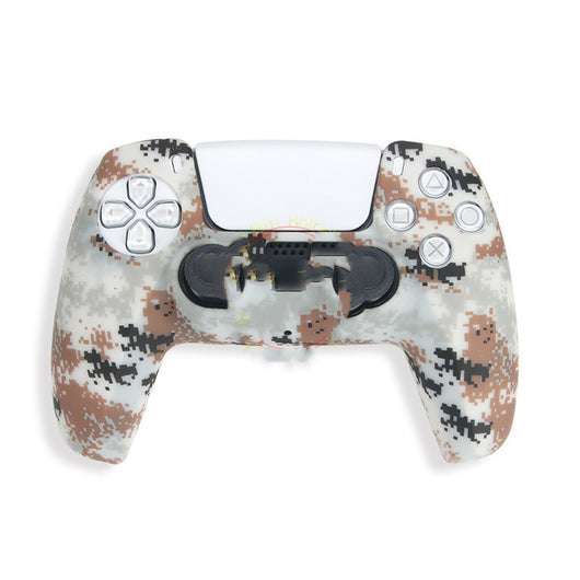 Red and black camouflage silicone case for a PS5 controller, featuring precise cutouts for buttons and joysticks. - Image 14