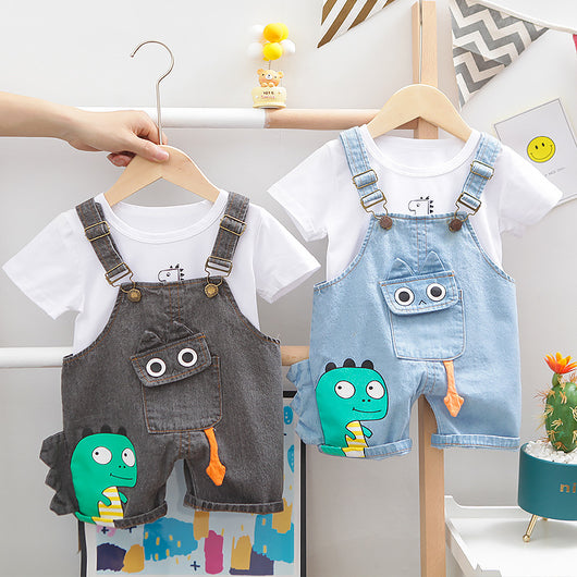 Conjunto Infantil Dos Piezas con Babero - Playera Cuello Redondo Manga Corta - Image 2