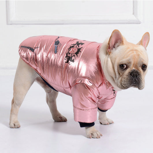 Abrigo Acolchado para Perros con Cierre de Cuero Reversible - Image 14