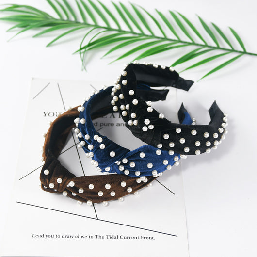 Diadema de Terciopelo Perla con Nudo Decorativo - Image 5
