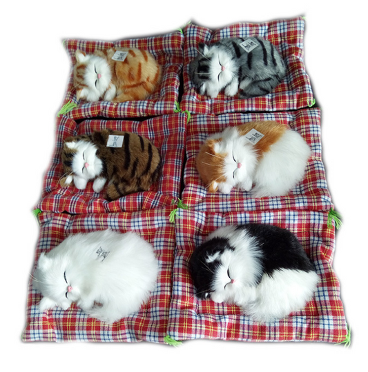 Muñeco Gato Durmiente con Sonido Maullido