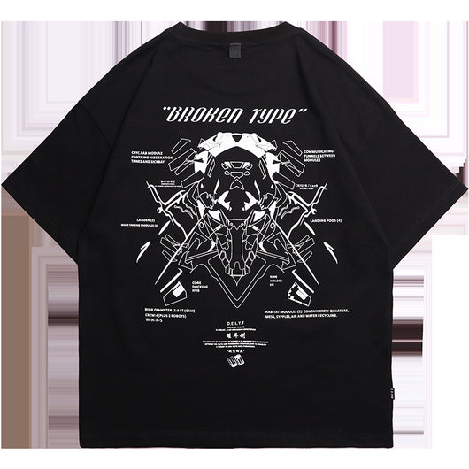 Camiseta Suelta de Manga Corta con Estampado Funcional y Bolsa Diagonal - Image 7