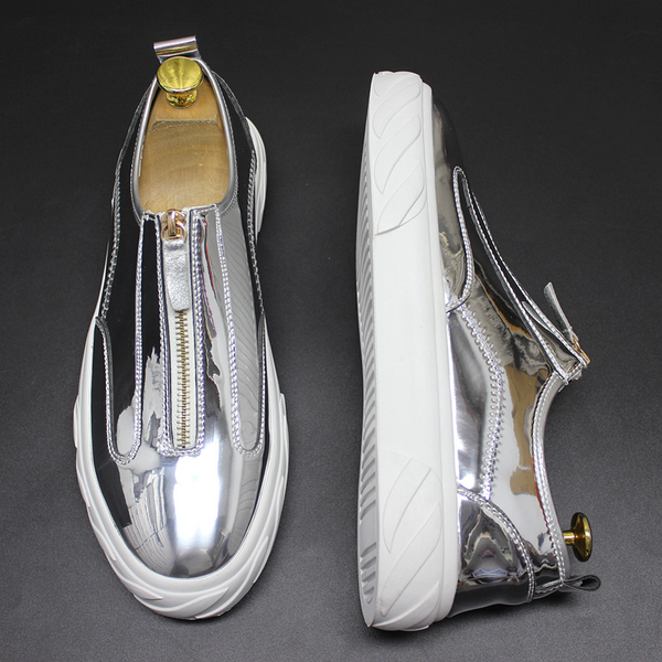 Zapatos Blancos de Cuero Brillante - Diseño Minimalista y Versátil