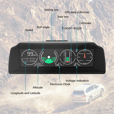 Monitor HUD GPS Universal para Auto - Velocidad, Brújula y Gradiente - Image 5