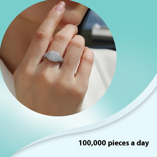 Anillo de Plata Esterlina S925 con Moissanita para Hombre - Estilo Hip Hop - Image 2
