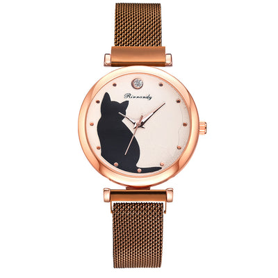 Juego de Reloj y Pulsera con Diseño de Gato para Mujer - Image 11