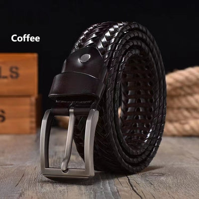 Cinturón de Cuero Artesanal para Parejas con Hebilla de Pasador Trendy - Image 9