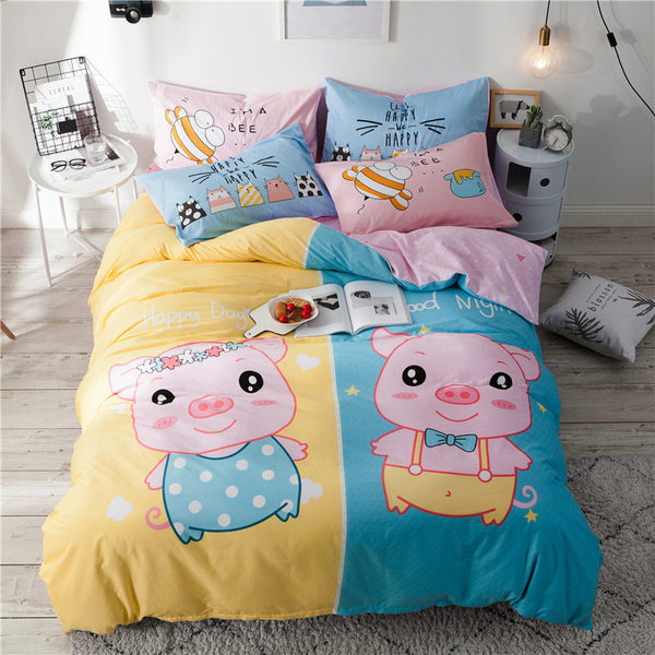 Juego de Sábanas Estampado Infantil de Algodón 4 Piezas