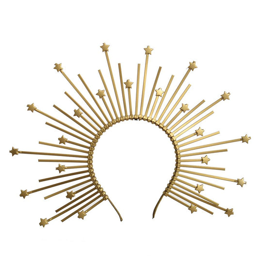 Diadema Gótica con Halo Dorado Exagerado - Image 31