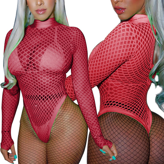 Body Sensual de Malla Transparente para Mujer