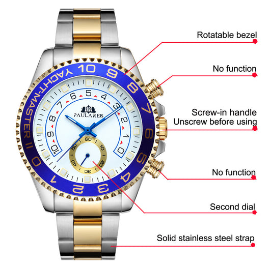 Reloj Automático de Acero Dorado con Esfera Luminosa para Hombre - Image 31